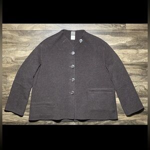 Lilith Paris Boiled Wool Jacket Coatigan Medium Brown Oversized Boxy Minimalist